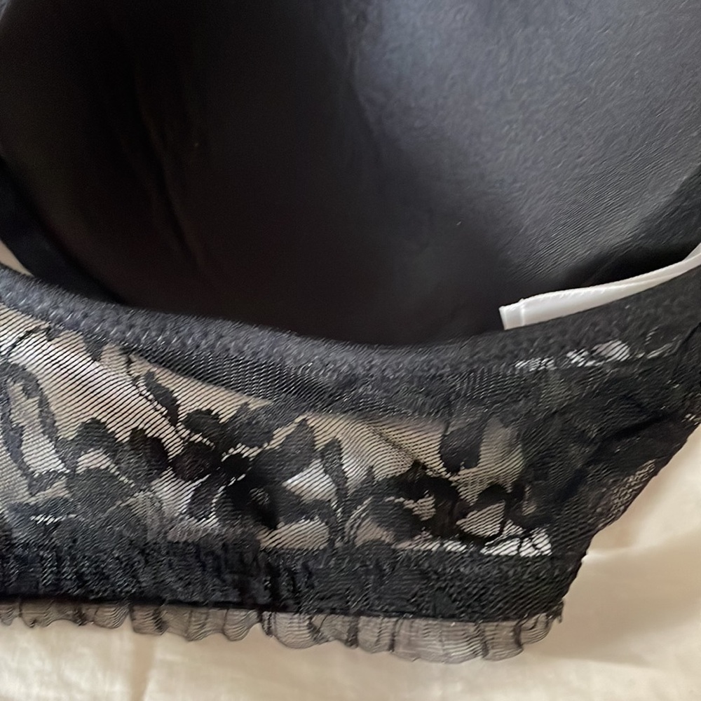 3/$15 DKNY bra black underwire size 34D adjustable T-back lace lined racerback - Picture 4 of 5